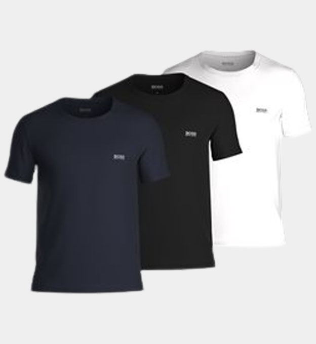 Hugo Boss 3 Pakkaus T-paidat Miehet Open Sininen