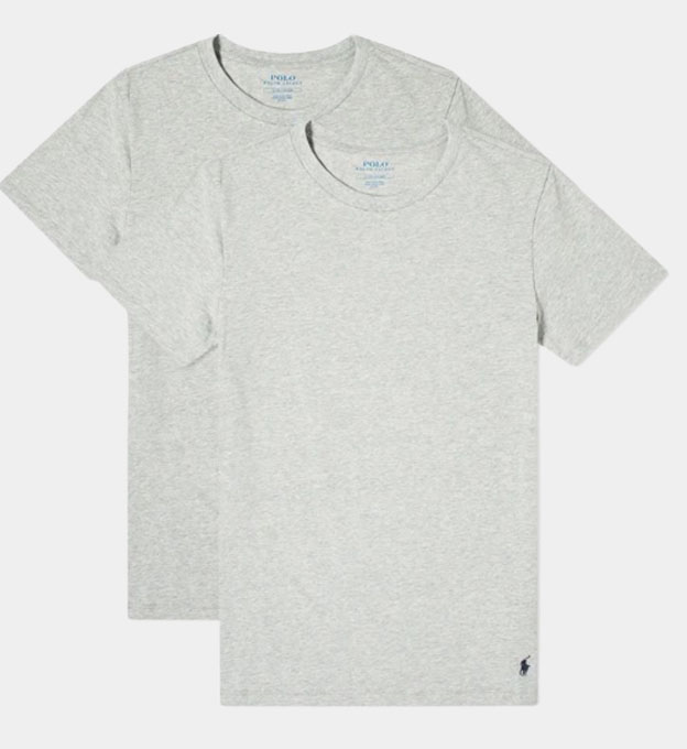 Ralph Lauren 2 Pakkaus T-paidat Miehet Harmaa