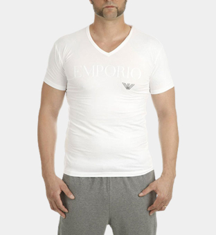 Emporio Armani V-Neck T-paita Miehet Valkoinen