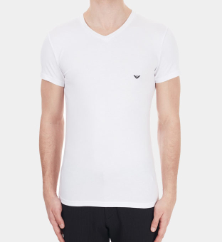 Emporio Armani V-neck T-paita Miehet Valkoinen