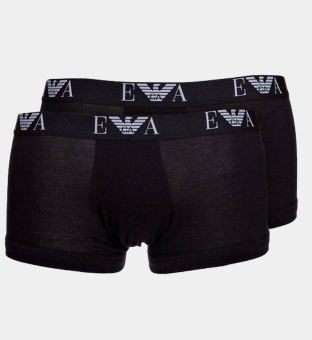 Emporio Armani 2 Pakkaus Boksereita Miehet Musta