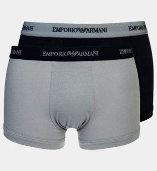 Emporio Armani 2 Pakkaus Boksereita Miehet Harmaa Sininen