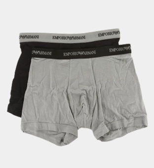 Emporio Armani 2 Pakkaus Boksereita Miehet Musta Harmaa