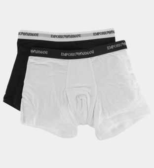 Emporio Armani 2 Pakkaus Boksereita Miehet Valkoinen Tummansininen Sininen