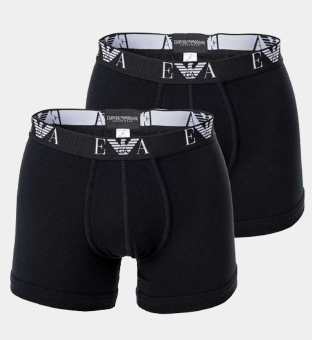 Emporio Armani 2 Pakkaus Boksereita Miehet Musta