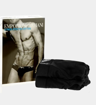 Emporio Armani 2 Pakkaus Boksereita Miehet Musta