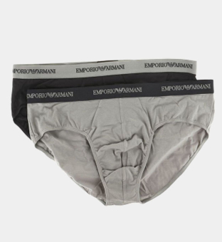 Emporio Armani 2 Pakkaus Boksereita Miehet Musta Harmaa