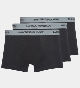 Emporio Armani 3 Pakkaus Boksereita Miehet Musta