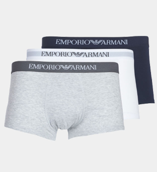 Emporio Armani 3 Pakkaus Boksereita Miehet Valkoinen Heather