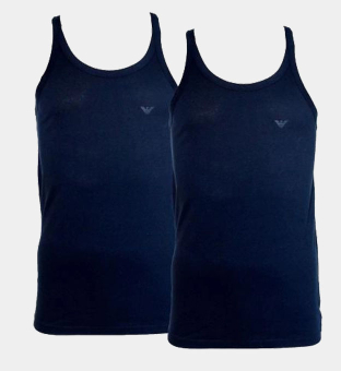 Emporio Armani 2 Pakkaus Tank Tops Miehet Tummansininen Sininen