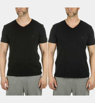 Emporio Armani 2 Pakkaus T-paidat Miehet Musta