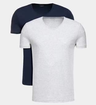 Emporio Armani 2 Pakkaus T-paidat Miehet Tummansininen Sininen Heather