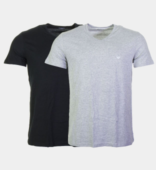 Emporio Armani 2 Pakkaus T-paidat Miehet Musta Heather