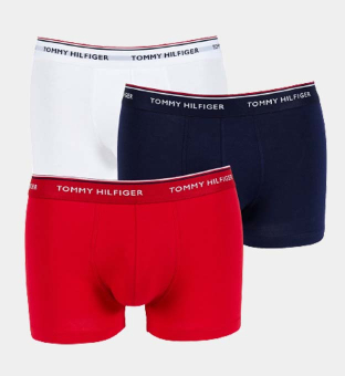 Tommy Hilfiger 3 Pakkaus Boksereita Miehet Valkoinen Tango Punainen