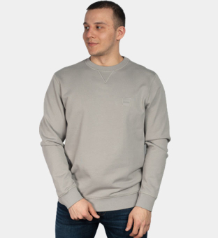 Hugo Boss Relaxed-Fit Sweatshirt Miehet Medium Harmaa