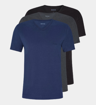 Hugo Boss 3 Pakkaus T-paidat Miehet Open Sininen