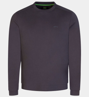 Hugo Boss Salbo Curved Sweatshirt Miehet Musta Tumma Harmaa