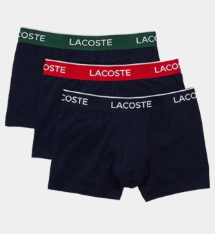 Lacoste 3 Pakkaus Boksereita Miehet Marine Vert Rouge