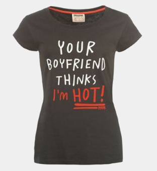 Obscene Novelty Print T-paita Naisten Musta
