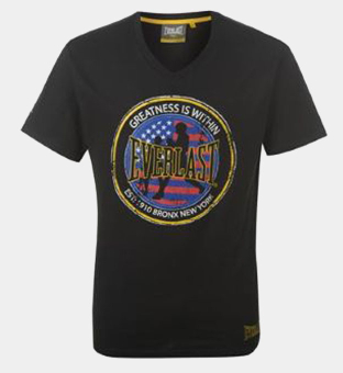 Everlast V Neck T-paita Miehet Musta