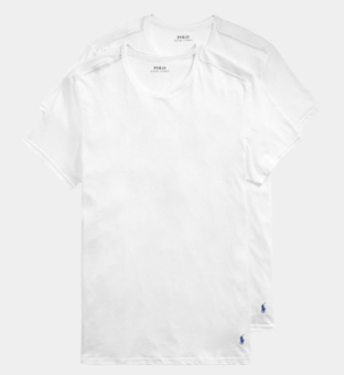 Ralph Lauren 2 Pakkaus T-paidat Miehet Valkoinen