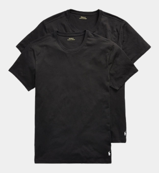 Ralph Lauren 2 Pakkaus T-paidat Miehet Musta