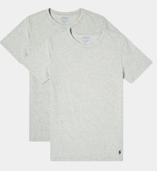 Ralph Lauren 2 Pakkaus T-paidat Miehet Harmaa