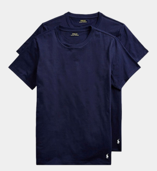 Ralph Lauren 2 Pakkaus T-paidat Miehet Tummansininen Valkoinen