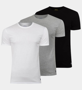Ralph Lauren 3 Pakkaus T-paidat Miehet Valkoinen Musta