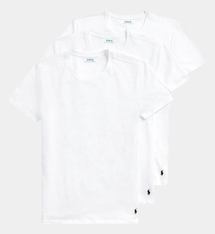 Ralph Lauren 3 Pakkaus T-paidat Miehet Valkoinen