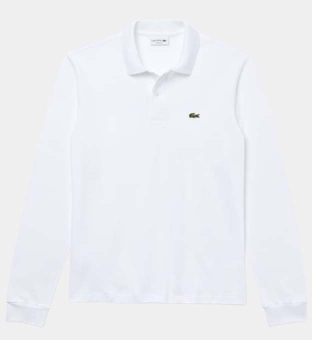 Lacoste Long Sleeve Poolopaita Miehet Valkoinen
