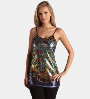 Ed Hardy Sequined Tunic Naisten Musta