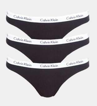 Calvin Klein 3 Pakkaus Stringit Naisten Musta
