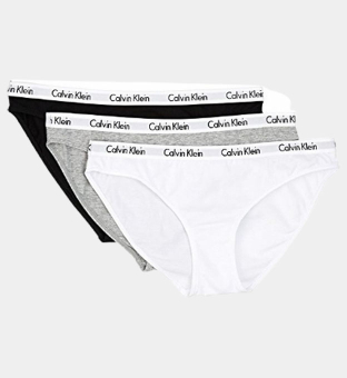 Calvin Klein 3 Pakkaus Bikinies Naisten Musta Harmaa Valkoinen