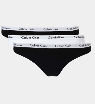 Calvin Klein 3 Pakkaus Bikinies Naisten Musta Valkoinen