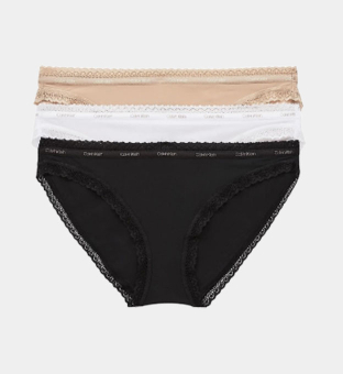 Calvin Klein 3 Pakkaus Bikinies Naisten Musta Valkoinen