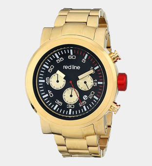 red line Torque Sport Analog Display Japanese Quartz Rannekello Miehet Kulta