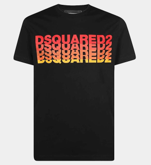 Dsquared2 Fading Logo T-paita Miehet Musta
