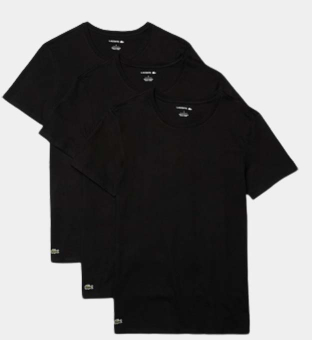 Lacoste 3 Pakkaus T-paidat Miehet Musta