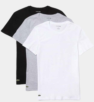 Lacoste 3 Pakkaus T-paidat Miehet Valkoinen Hopea