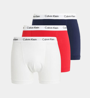 Calvin Klein 3 Pakkaus Boksereita Miehet Valkoinen Punainen Ginger