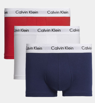 Calvin Klein 3 Pakkaus Trunks Miehet Valkoinen-Punainen Ginger