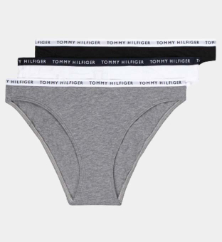 Tommy Hilfiger 3 Pakkaus Alushousut Naisten Harmaa Valkoinen Musta